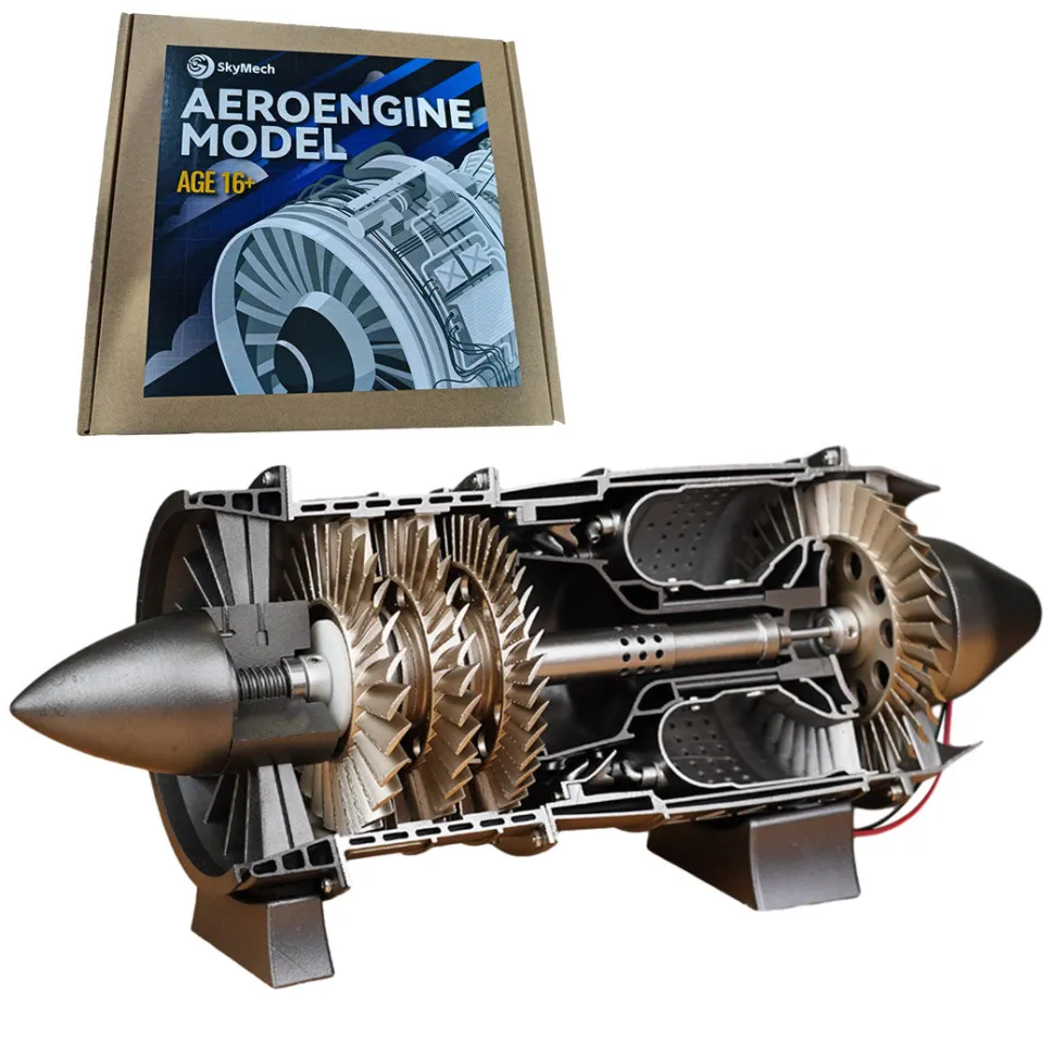 SKYMECH 1/3 Turbojet Engine Model Kit - Build Your Own Turbojet Engine that Works - WP-85 Turbojet DIY Aircraft Engine Model 100Pcs