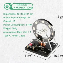 Small Hall Sensor Motor Model - Brushless Ferris Wheel Demonstrator, Bedini Style - Low Power Consumption High Speed Tech Desk Decor