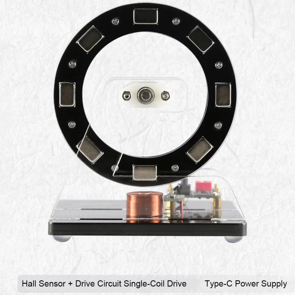 Small Hall Sensor Motor Model - Brushless Ferris Wheel Demonstrator, Bedini Style - Low Power Consumption High Speed Tech Desk Decor
