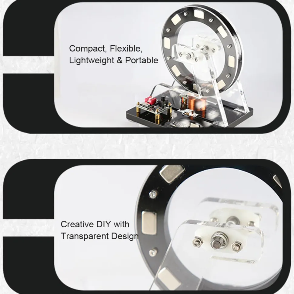 Small Hall Sensor Motor Model - Brushless Ferris Wheel Demonstrator, Bedini Style - Low Power Consumption High Speed Tech Desk Decor