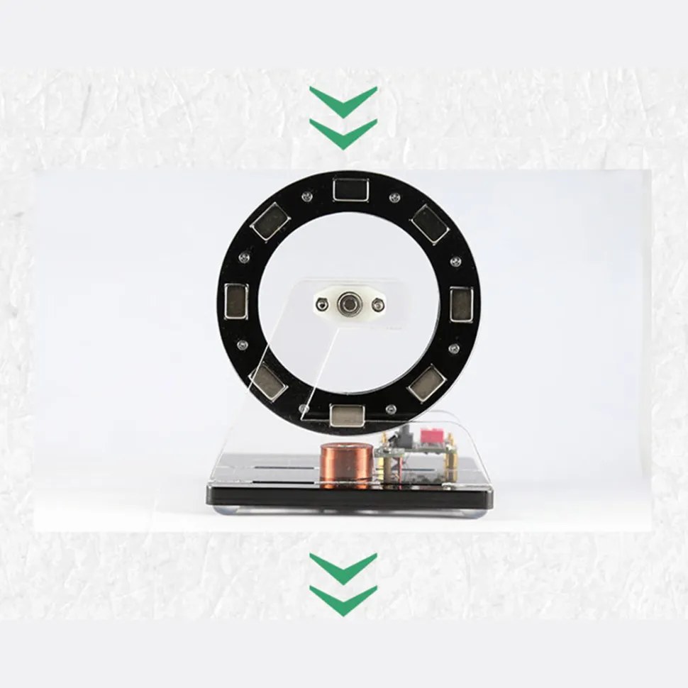 Small Hall Sensor Motor Model - Brushless Ferris Wheel Demonstrator, Bedini Style - Low Power Consumption High Speed Tech Desk Decor