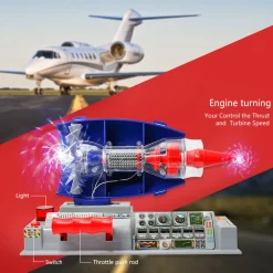 Smithsonian Jet Works Advanced Science Kit - Build Your Own Jet Engine - DIY Assembly Turbofan Jet Engine Model Kit
