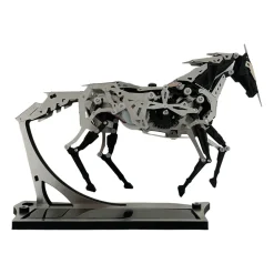 Solar Powered Mechanical Running Horse 3D Metal Puzzle Kit, DIY Steampunk Model Decor