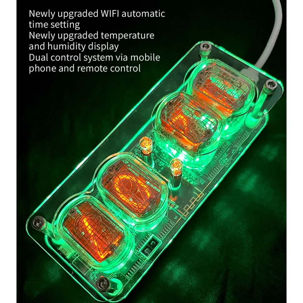 Soviet Cyberpunk IN12 Nixie Tube Clock - Retro Vintage Desktop Decor