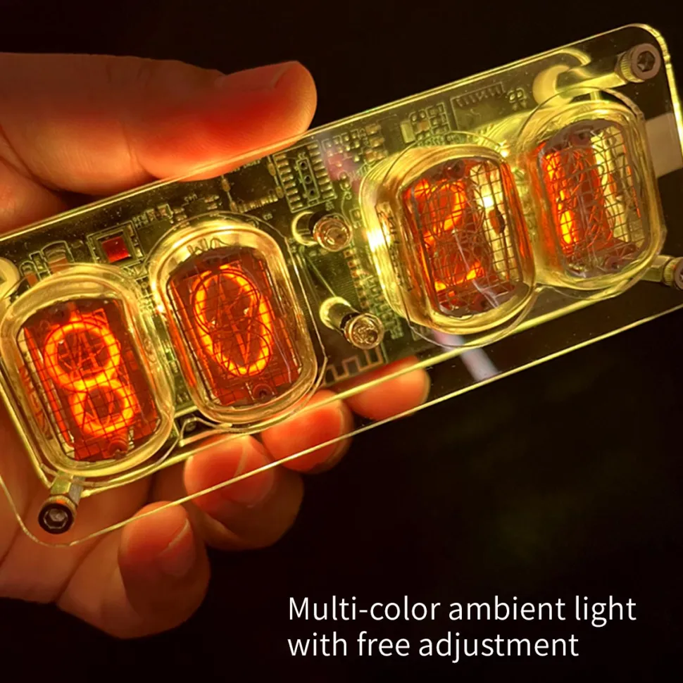 Soviet Cyberpunk IN12 Nixie Tube Clock - Retro Vintage Desktop Decor