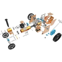 Steam Car Engine Assembly Kit Full Metal Car Engine DIY Build Kit for Gift Collection