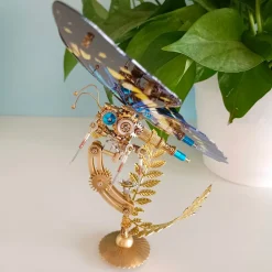 Steampunk 3D Butterfly Model Metal Puzzle DIY Assembly Kit for Kids, Teens and Adults (150PCS+) - Morpho Helena