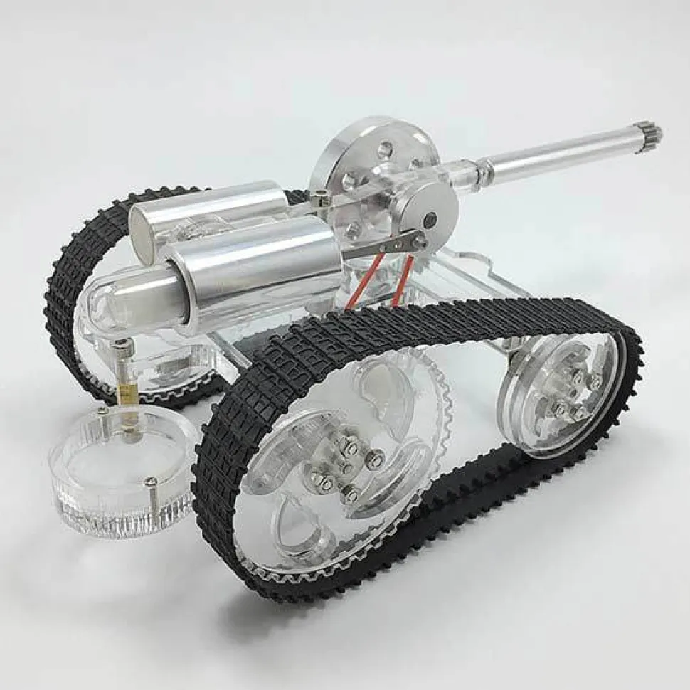 Stirling Engine Battle Tank External Combustion Engine Motor Model - Gift for Collection
