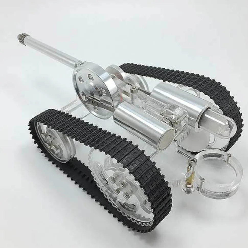 Stirling Engine Battle Tank External Combustion Engine Motor Model - Gift for Collection