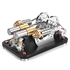 Stirling Engine 2-cylinder Parallel Metal Bootable Model Micro External Combustion Engine Model