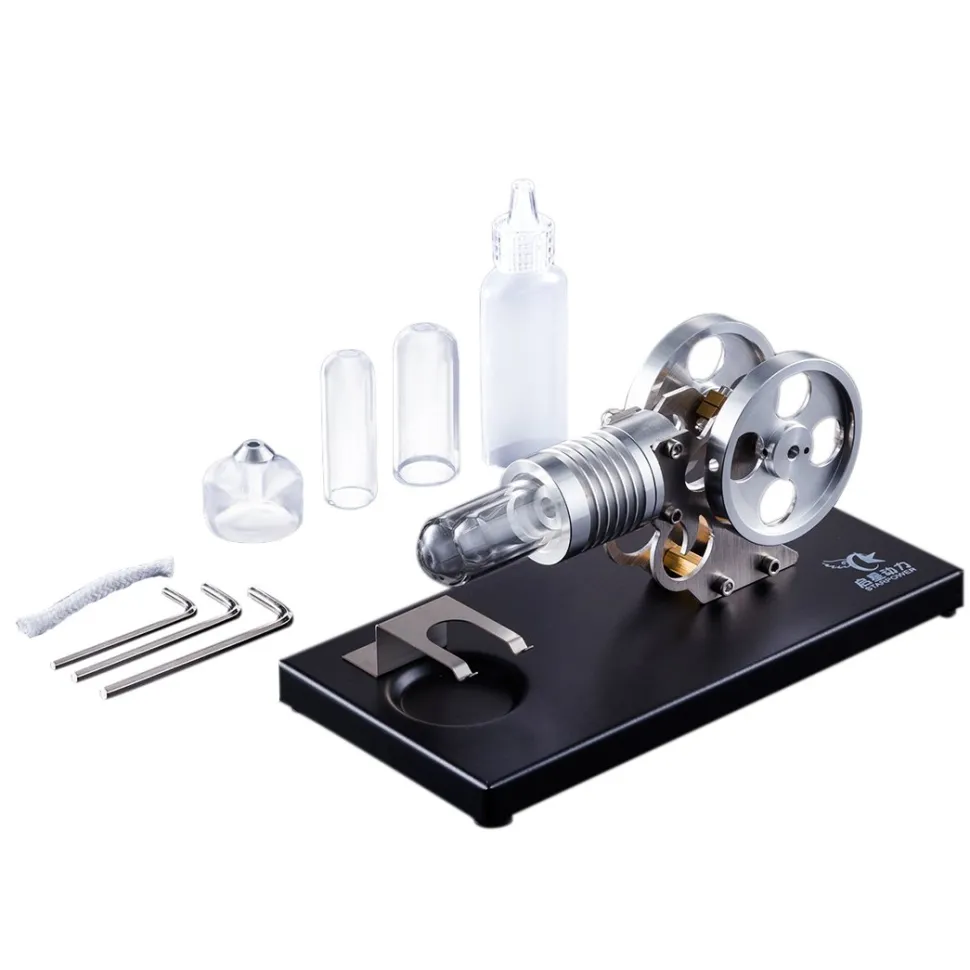 Stirling Engine DIY Manson Engine Model Set with Metal Baseplate Toy for Children