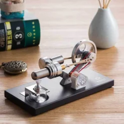 Stirling Engine Kit Unassembled Engine Kit Electricity Generator with 4 LED Light - Perfect Gift Choice