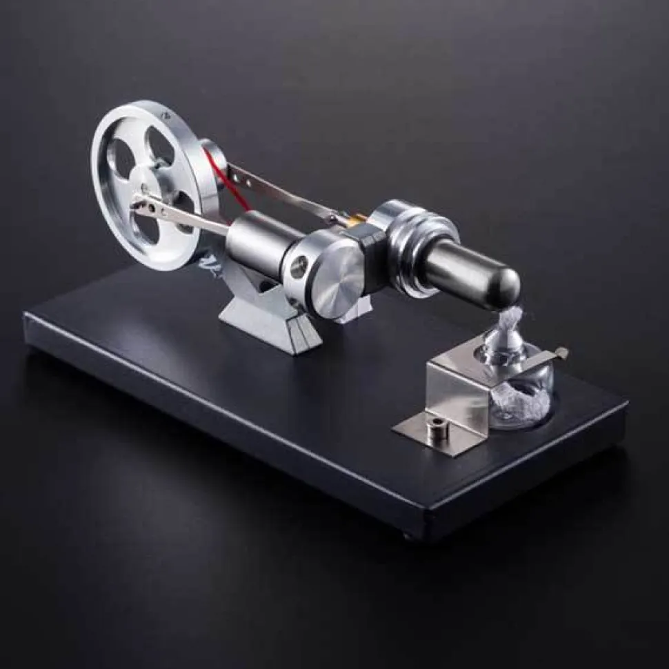 Stirling Engine Kit Unassembled Engine Kit Electricity Generator with 4 LED Light - Perfect Gift Choice
