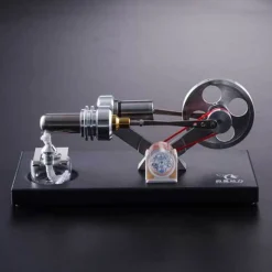 Stirling Engine Kit Unassembled Engine Kit Electricity Generator with 4 LED Light - Perfect Gift Choice
