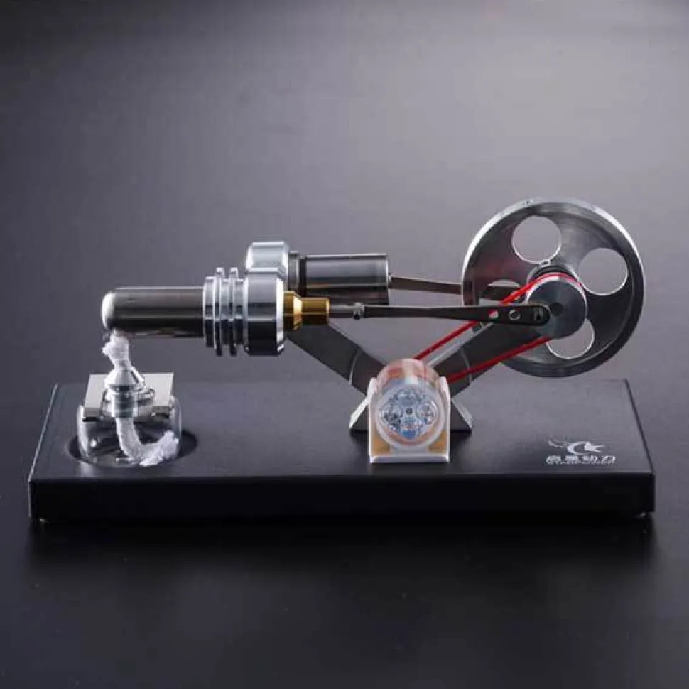 Stirling Engine Kit Unassembled Engine Kit Electricity Generator with 4 LED Light - Perfect Gift Choice
