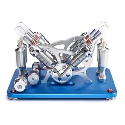 Stirling Engine Kit V4 4 Cylinder Stirling Engine External Combustion Engine Model - Enginediy