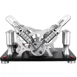 Stirling Engine Kit V4 4 Cylinder Stirling Engine External Combustion Engine Model - Enginediy