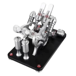 Stirling Engine Kit V4 4 Cylinder Stirling Engine External Combustion Engine Model - Enginediy