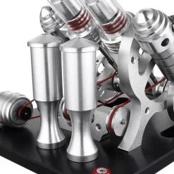 Stirling Engine Kit V4 4 Cylinder Stirling Engine External Combustion Engine Model - Enginediy