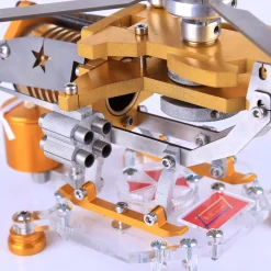 Stirling Engine Model Kit Vacuum Engine with Helicopter Design Single Stirling Engine Armored Edition