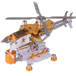 Stirling Engine Model Kit Vacuum Engine with Helicopter Design Single Stirling Engine Armored Edition