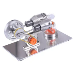 Stirling Engine Model with Electricity Generator - Light Up Colorful LED Enginediy