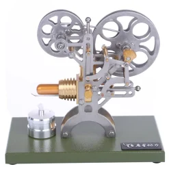 Stirling Engine Retro Film Projector Engine Model External Combustion Engine with Metal Base - Perfect Gift Choice