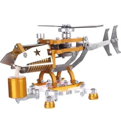 Stirling Engine with Helicopter Design Vacuum Engine Model Science Toy Decor Collection