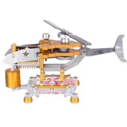 Stirling Engine with Helicopter Design Vacuum Engine Model Science Toy Decor Collection
