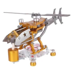 Stirling Engine with Helicopter Design Vacuum Engine Model Science Toy Decor Collection