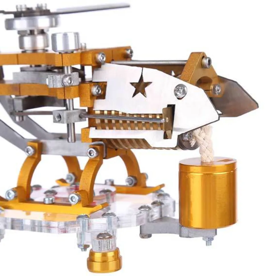 Stirling Engine with Helicopter Design Vacuum Engine Model Science Toy Decor Collection
