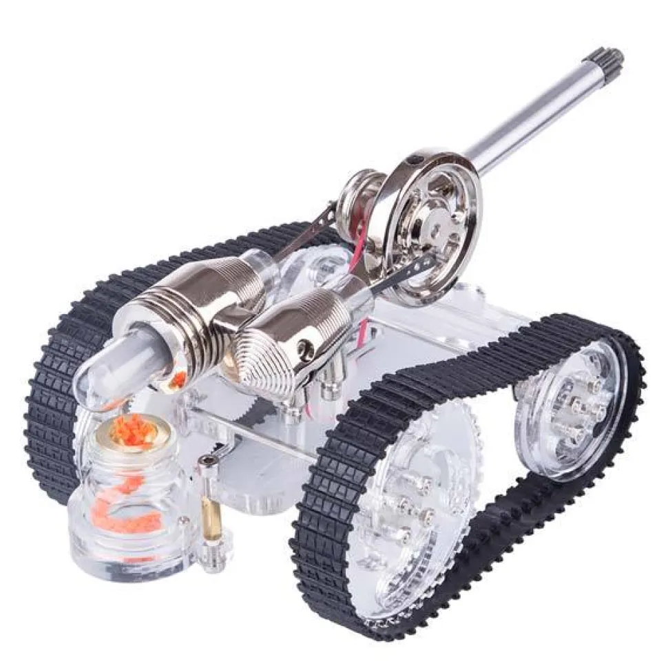 Tank Stirling Engine Car Motor Model External Combustion Engine Toy Gift - Enginediy