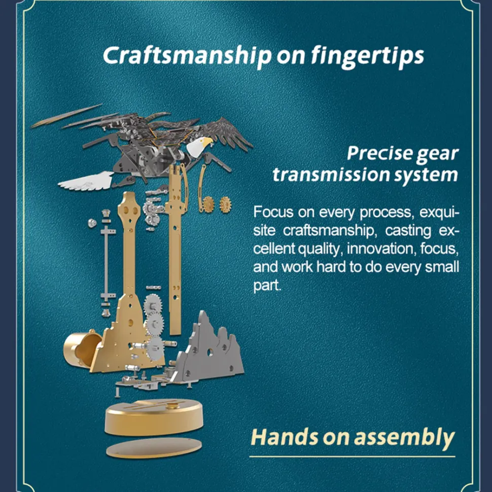 TECHING American Bald Eagle Model Kit - Haliaeetus Leucocephalus with Flying and Flapping Wings