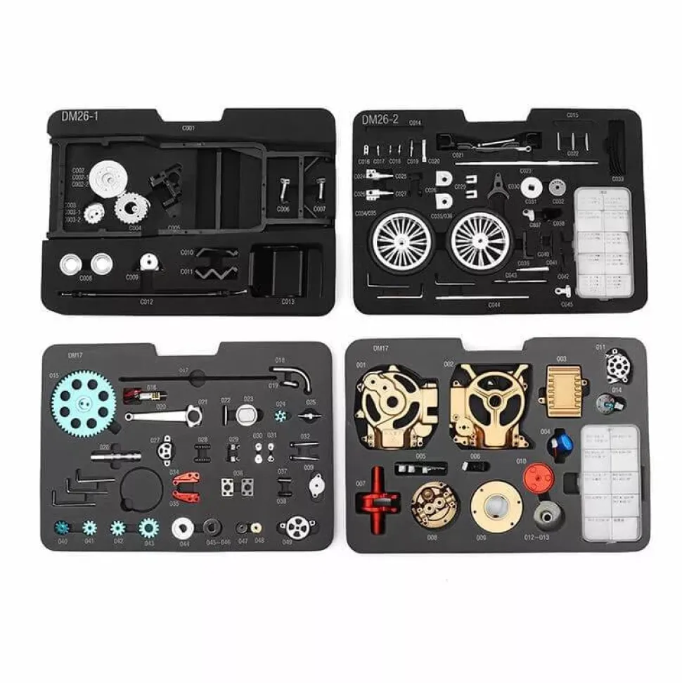 Teching Car Engine Assembly Kit Single Cylinder Car Building Kit Toy Gift for Adult