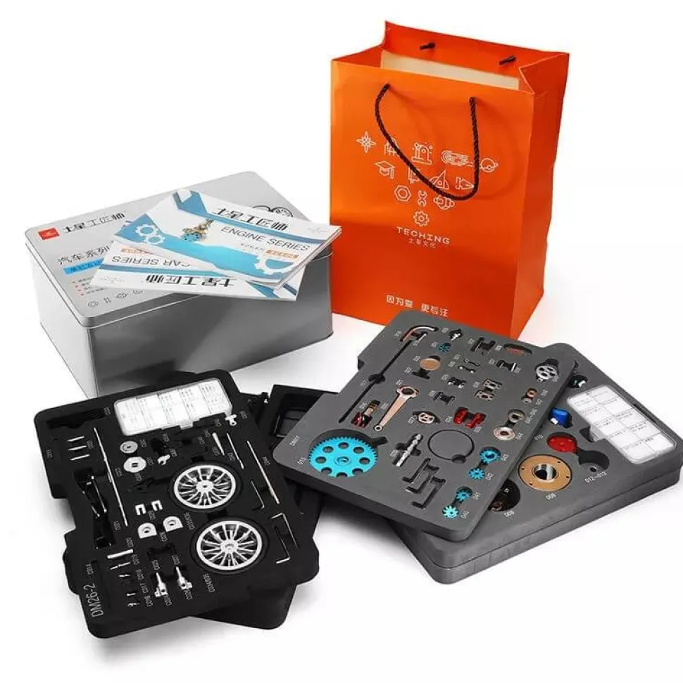 Teching Car Engine Assembly Kit Single Cylinder Car Building Kit Toy Gift for Adult