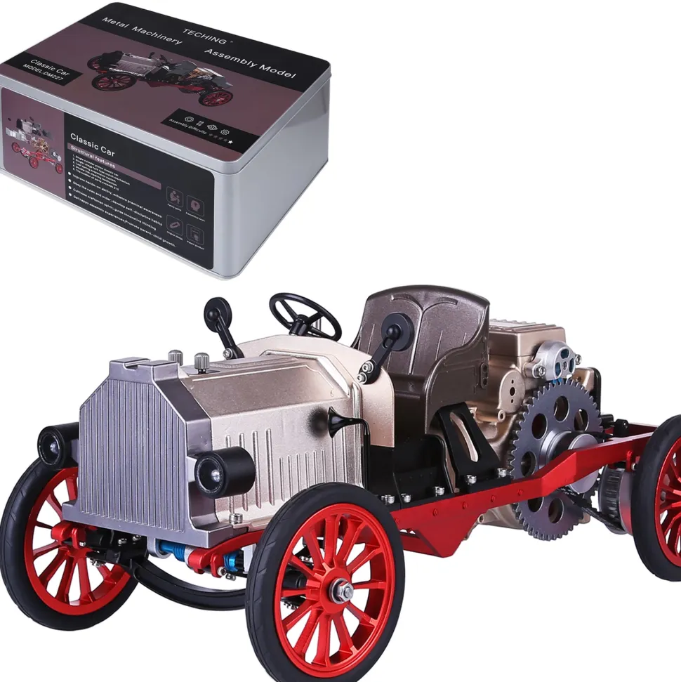 Teching Classic Car Engine Assembly Kit Mini Electric Single-cylinder Engine Metal Mechanical Model High Level Educational Collection