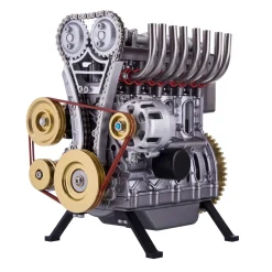 TECHING L4 Engine Model Kit that Works - Build Your Own Engine - Full Metal 4 Cylinder Car Engine Kit Car Engine Model