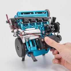 TECHING L4 Engine Model Kit that Works - Build Your Own Engine - Full Metal 4 Cylinder Car Engine Kit Car Engine Model Upgraded Version