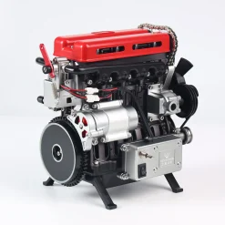TECHING L4 Engine Model Kit that Works - Build Your Own Engine - Full Metal 4 Cylinder Car Engine Kit Car Engine Model Upgraded Version