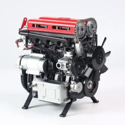 TECHING L4 Engine Model Kit that Works - Build Your Own Engine - Full Metal 4 Cylinder Car Engine Kit Car Engine Model Upgraded Version