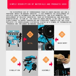 TECHING L4 Engine Model Kit that Works - Build Your Own Engine - Full Metal 4 Cylinder Car Engine Kit Car Engine Model Upgraded Version