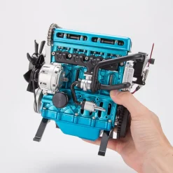 TECHING L4 Engine Model Kit that Works - Build Your Own Engine - Full Metal 4 Cylinder Car Engine Kit Car Engine Model Upgraded Version