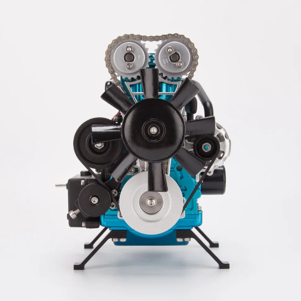 TECHING L4 Engine Model Kit that Works - Build Your Own Engine - Full Metal 4 Cylinder Car Engine Kit Car Engine Model Upgraded Version