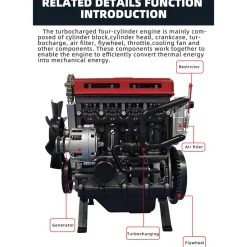 TECHING L4 Engine Model Kit that Works - Build Your Own Engine - Full Metal 4 Cylinder Car Engine Kit Car Engine Model Upgraded Version