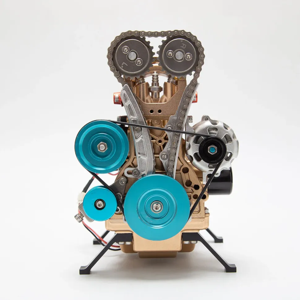 TECHING L4 Engine Model that Works - Full Metal 4 Cylinder Car Engine Model Gift Collection - Used(Assembled Version) - Like New