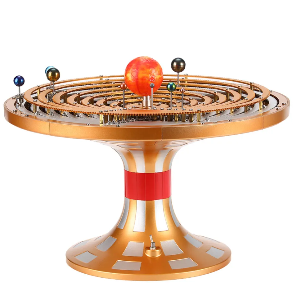 TECHING Metal DIY Mechanical Solar System Model Kit Dynamic Orbital Desk Ornament - 600+PCS