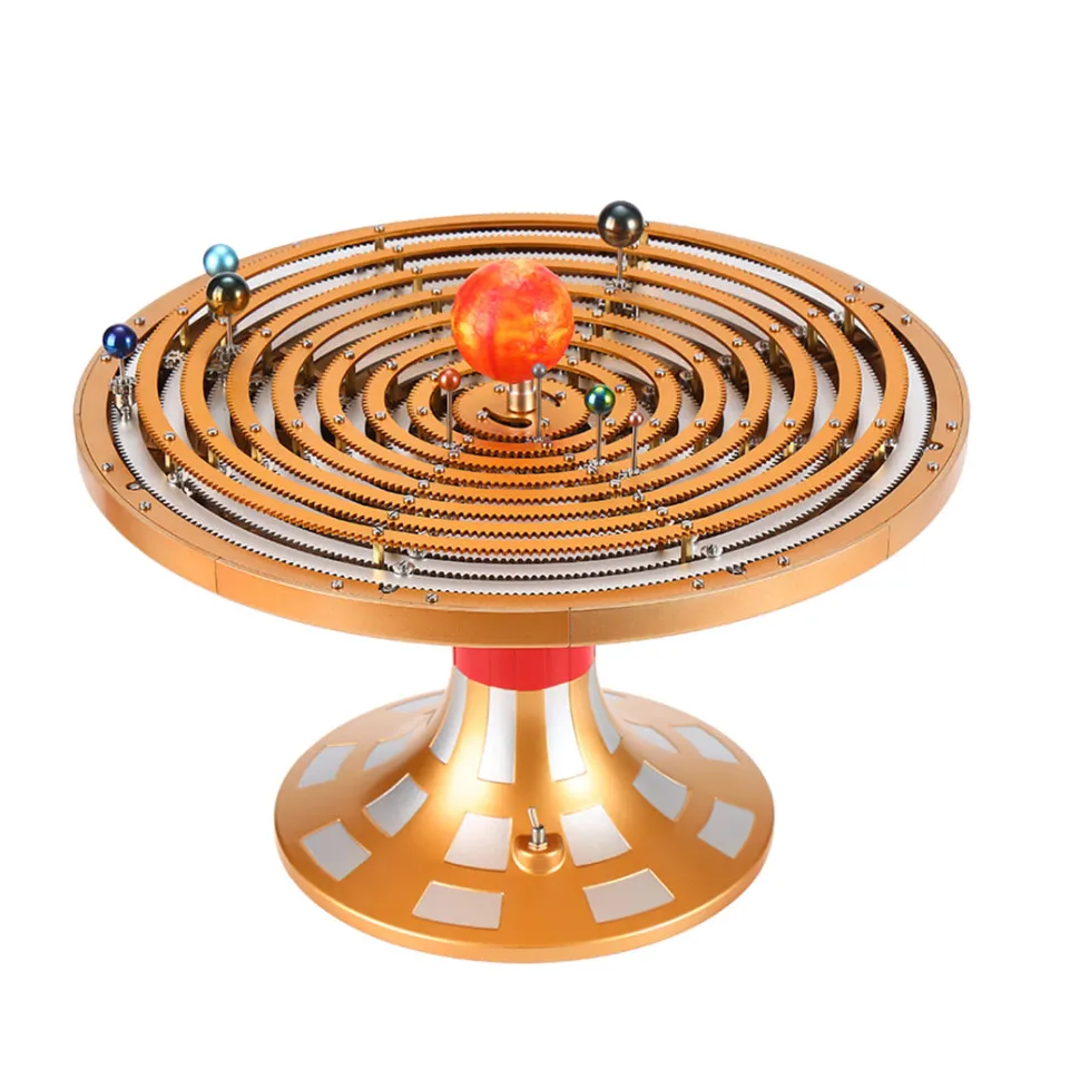 TECHING Metal DIY Mechanical Solar System Model Kit Dynamic Orbital Desk Ornament - 600+PCS