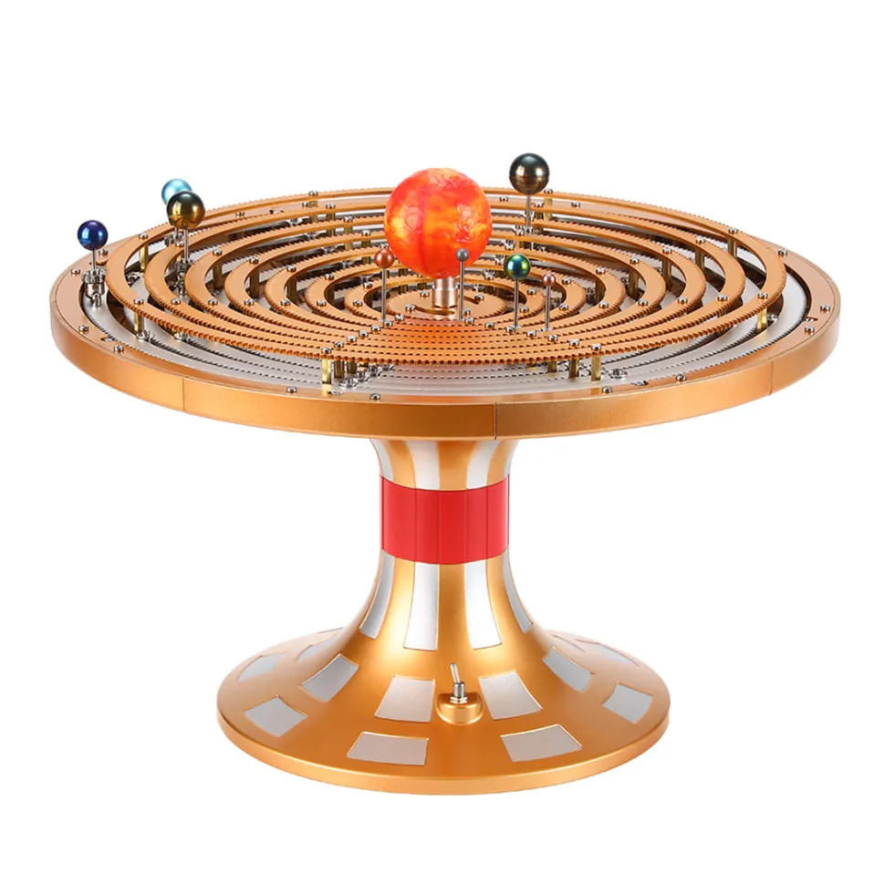 TECHING Metal DIY Mechanical Solar System Model Kit Dynamic Orbital Desk Ornament - 600+PCS