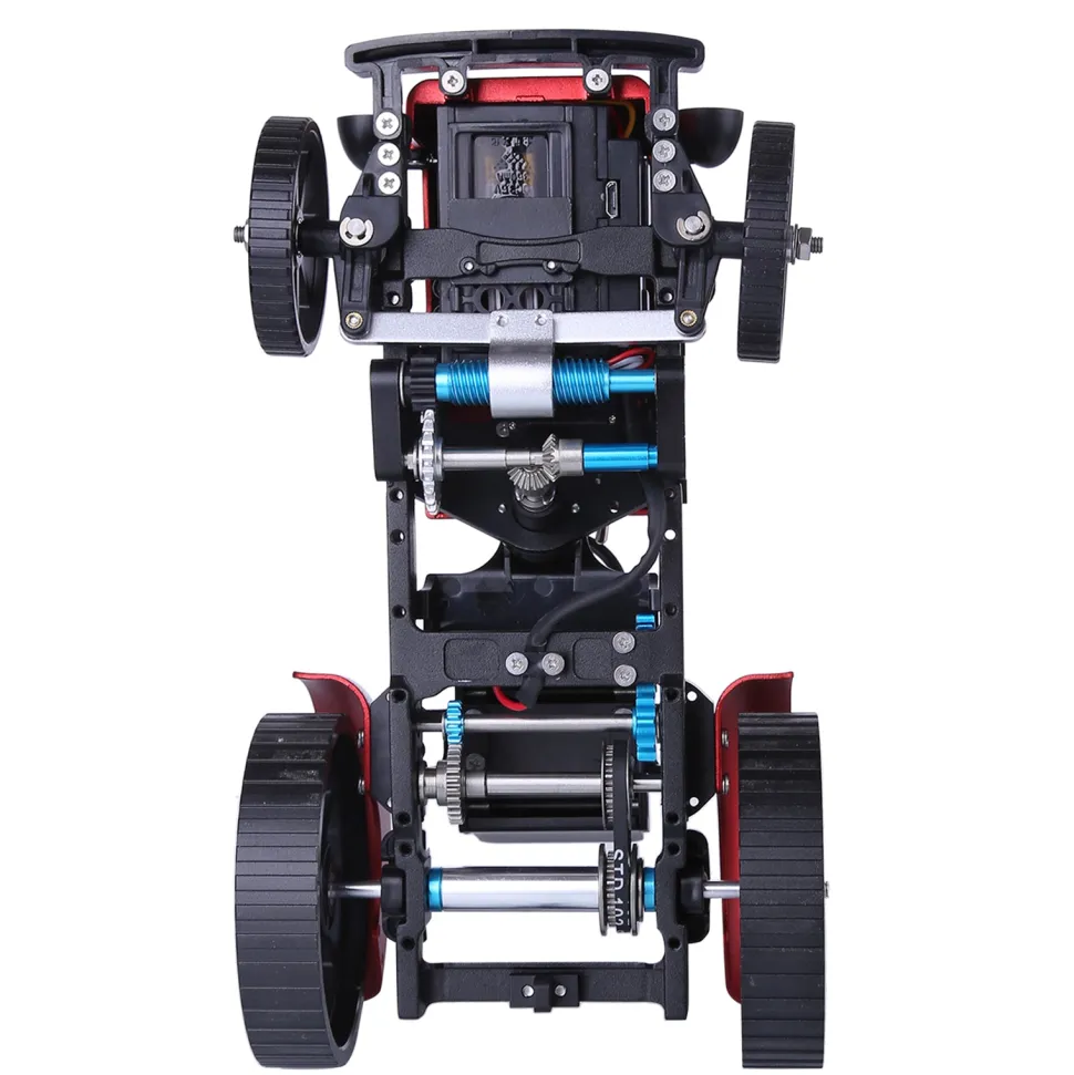 Teching Mini APP RC Tractor Metal Romote Control Model Tractor in Red DIY Assembly Kit Educational Toy Gifts Collection - Enginediy