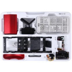 Teching Mini APP RC Tractor Metal Romote Control Model Tractor in Red DIY Assembly Kit Educational Toy Gifts Collection - Enginediy